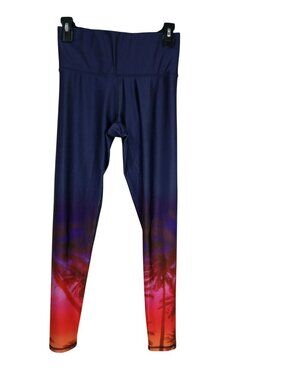 Terez Womens Sunset Ombre Palm Tree Print High-Waisted Leggings Size Small